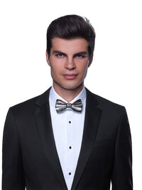 PLATINUM MOIRÉ CERAMICA BOW TIE
