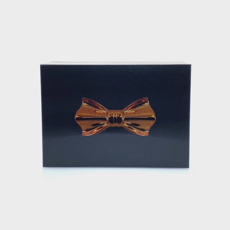ROSE GOLD MOIRÉ DELUXE BOW TIE
