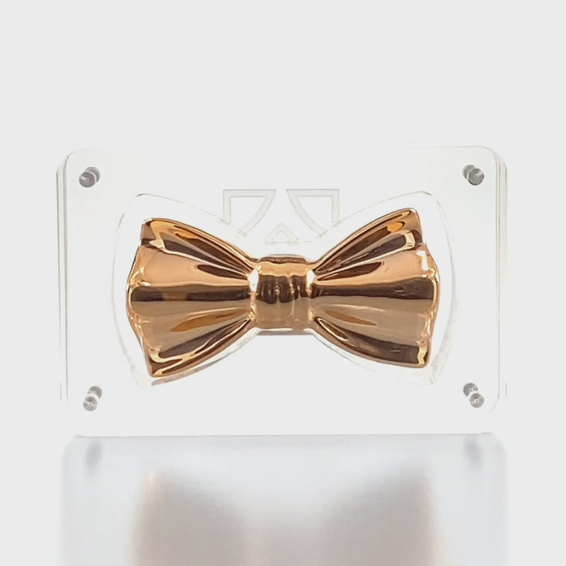 ROSE GOLD MOIRÉ DELUXE BOW TIE