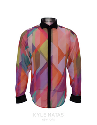 LONG SLEEVE SEMI-TRANSPARENT SLIM FIT MEN'S SHIRT