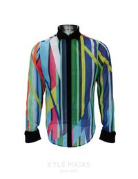 LONG SLEEVE SEMI-TRANSPARENT SLIM FIT MEN'S SHIRT