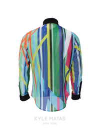 LONG SLEEVE SEMI-TRANSPARENT SLIM FIT MEN'S SHIRT