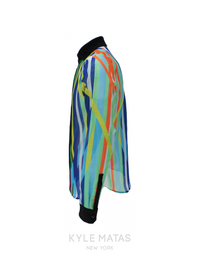 LONG SLEEVE SEMI-TRANSPARENT SLIM FIT MEN'S SHIRT