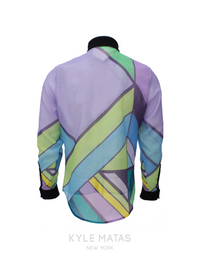 LONG SLEEVE SEMI-TRANSPARENT SLIM FIT MEN'S SHIRT