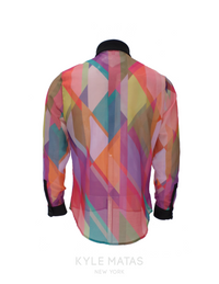 LONG SLEEVE SEMI-TRANSPARENT SLIM FIT MEN'S SHIRT